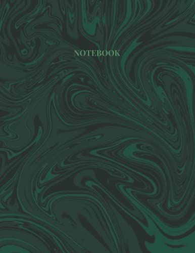 Notebook: Graph Paper Blank Minimalistic Design Green Marble School Notebook 8.5x11" 120 Pages