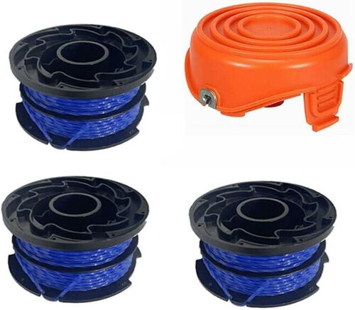 Lot de 3 Bobines de Rechange pour BLACK+DECKER A6441 Coupe-Bordures, Avec 1 Capuchon, Compatible avec GL315 GL337 GL350 GL650 GL660 GL670 GL652 GL653 GL655 GL656