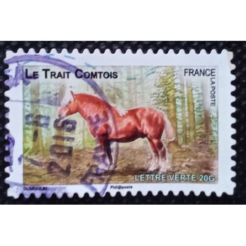 France 2013 Timbre Oblitéré Yt 818 - Cachet Rond - Le Trait Comtois - Carnet Chevaux De Trait De Nos Régions