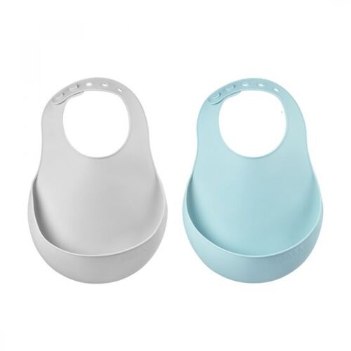 Lot De 2 Bavoirs En Silicone Light Mist - Airy Green - Beaba