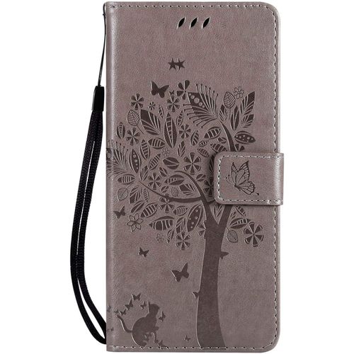 Coque Pour Samsung Galaxy J4 Plus [Pas Pour J4], Coque Housse Case Portefeuille Porte Carte Elegant Anti Choc Flip Cuir Etui Magnetique Protection Pour Samsung Galaxy J4 Plus,Housse Gris