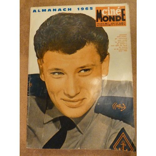 Almanach 1965 Ciné Monde  164 Pages  Johnny Hallyday Cover