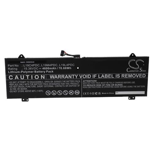vhbw Batterie compatible avec Lenovo Yoga C750 14 ITL ordinateur portable (4600mAh, 15,36V, Li-polymère)