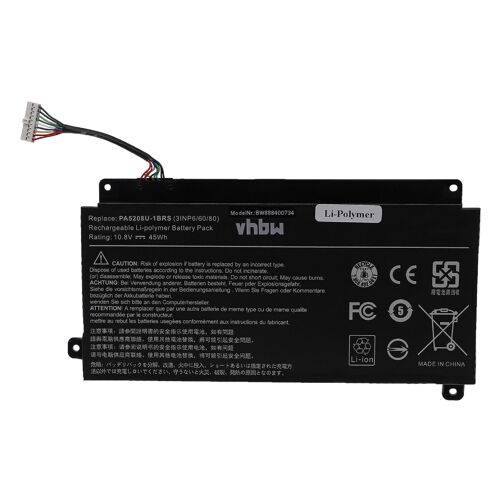 vhbw Batterie compatible avec Toshiba Satellite Radius P50W-C-10E, P55W-C5200, P55W-C5200X ordinateur portable (4166mAh, 10,8V, Li-polymère)
