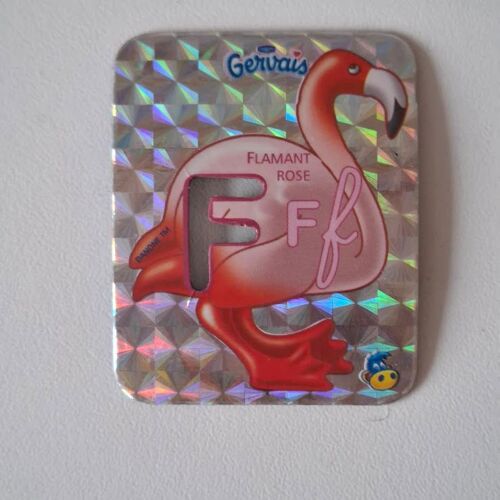 Magnet Série Brillante Danone Petit Gervais Magnet Alphabet Lettre F Flamant Rose Pochoir