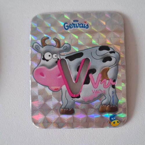 Magnet Série Brillante Danone Petit Gervais Magnet Alphabet Lettre V Vache Pochoir