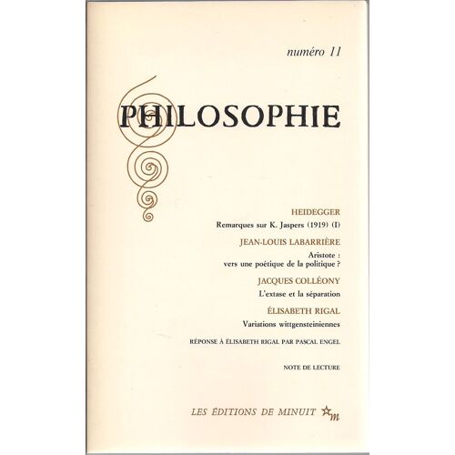 Philosophie N° 11 Heidegger