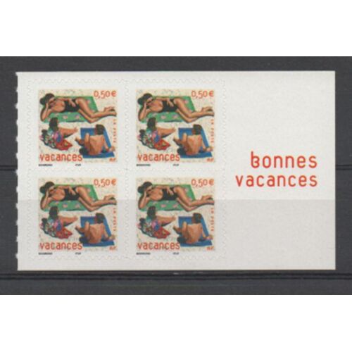 France 2003: Bloc De 4 Timbres N° 3578 "Vacances", Provenant De Carnet.