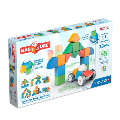 209 Geomag Magicube Re 4 Shapes Little World 25 - Jeux De Construction - Bloc De Construction Magnétique - Cube Magnétique - Unisexe