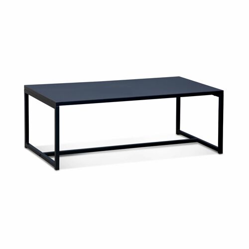 Table Basse Métal Noir 100x50x36cm - Industrielle - Pieds En Métal Design