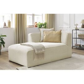 Méridienne pour canapé modulable MEGEVE tissu velours côtelé Beige Angle gauche