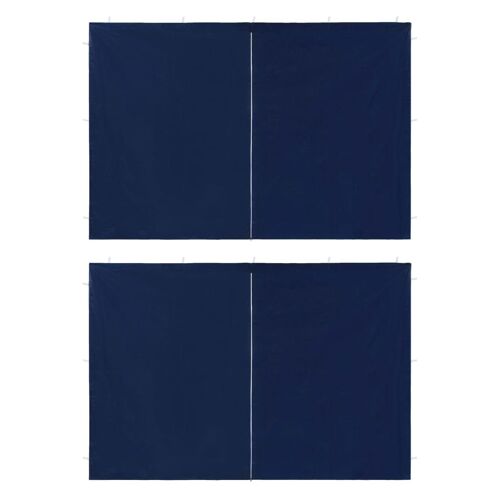 Vidaxl Paroi De Tente De Réception 2pcs Avec Fermeture éclair Pe Bleu