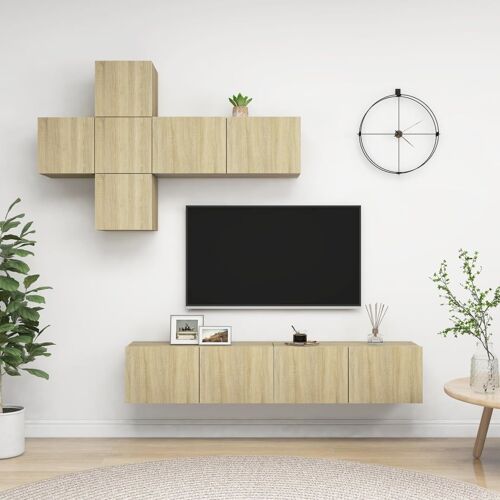 Vidaxl Ensemble De Meuble Tv 7 Pcs Chêne Sonoma Aggloméré