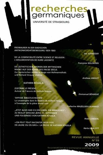 Recherches Germaniques N° 39/2009 - Varia