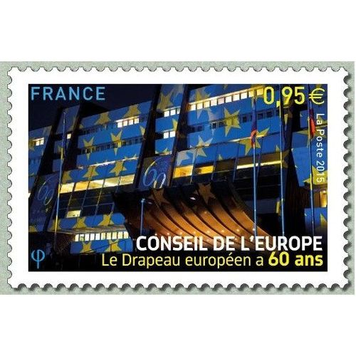 France 2015, Très Beau Timbre De Service Neuf** Luxe Du Conseil De L'europe, Yvert 163, Le Drapeau Européen A 60 Ans. -