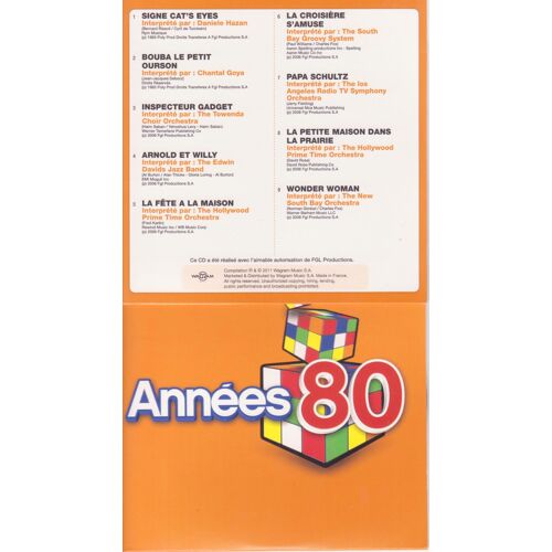 Cd Pochette Carton Années 80 9 Chansons Séries Télévisées