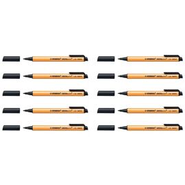 Stabilo Lot De 10 Stylos Feutre Greenpoint Pointe Large 0,8 Mm Noir