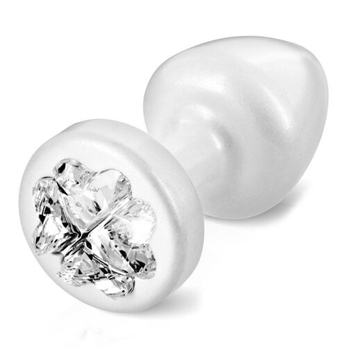 Plug Bijou Anni R Butt Clover - 25 Mm - Blanc - Noir Ou Argent - Blanc