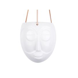 Cache-Pot Design Suspendu Mask - H. 21 Cm - Blanc