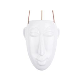 Cache-Pot Design Suspendu Mask Allongé - H. 25,5 Cm - Blanc