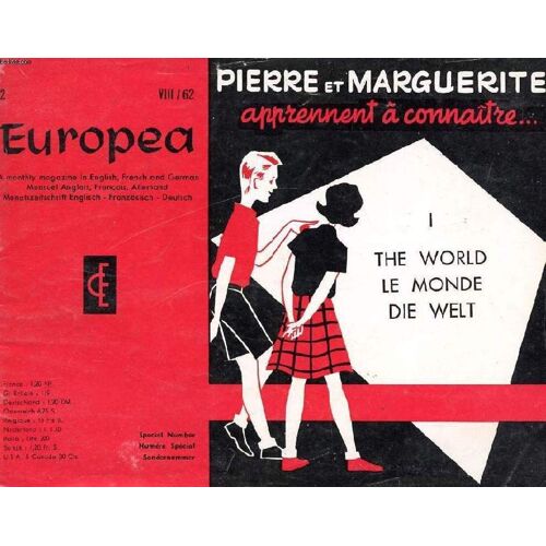 Europea, 2, Viii/62, Pierre Et Marguerite Apprennent A Connaitre, I, Le Monde (Contents: The World. Geography.The Port. The Town. The Station. The Church. The Castle...)