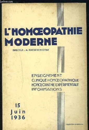 L Homeopathie Moderne N°12- Juin 1936- Acupuncture Chinoise