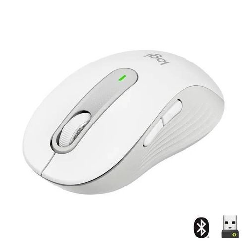 SHOT CASE - Souris Sans Fil Logitech Signature M650 - Silencieuse, Bluetooth, Boutons Programmables - Blanche