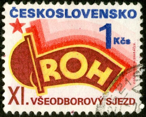 Timbre Oblitéré Ceskoslovensko , Roh, Xi. Vseodborovy Sjezd, 1 Kcs