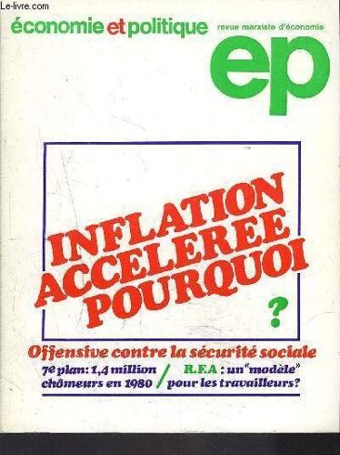 Economie Et Politique N°262 -Inflation Acceleree Pourquoi?