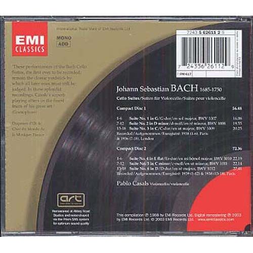 Suites Pour Violoncelle Seul Nos. 1 À 6 Bwv 1007 À 1012