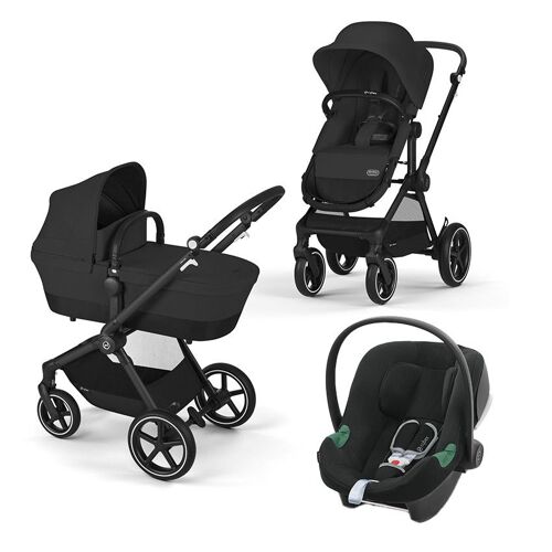 Poussette 2 En 1 Eos Lux Black/Moon Black + Siège-Auto Aton B2 I-Size - Noir