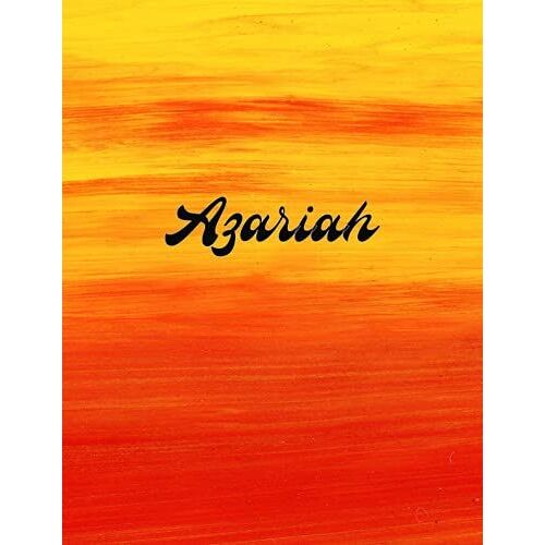 Azariah: Cover Style Water Color - Personalized Name Notebook | Wide Ruled Paper Notebook Journal |Birthday Gift Notebook | For Teens Kids Students ... Home School College | 8.5x11 Inch 160 Pages