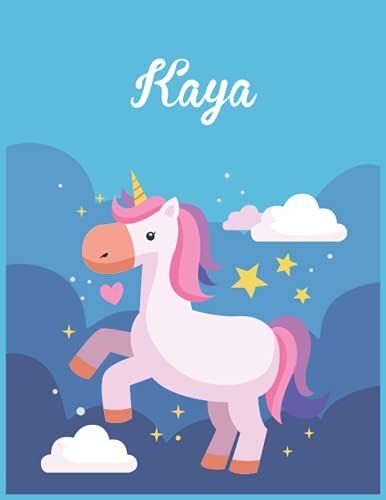 Kaya: Unicorn Notebook Personal Name Wide Lined Rule Paper | Notebook The Notebook For Writing Journal Or Diary Women & Girls Gift For Birthday, For Student | 162 Pages Size 8.5x11inch