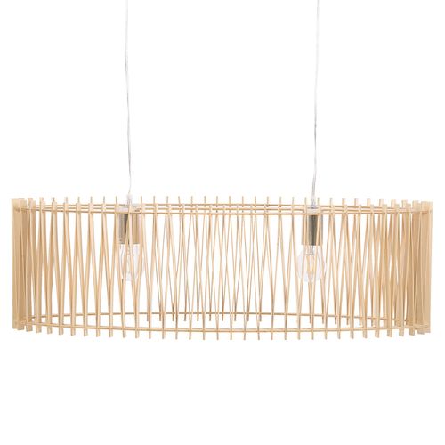 Lampe Suspension Design Effet Bois Clair Chari