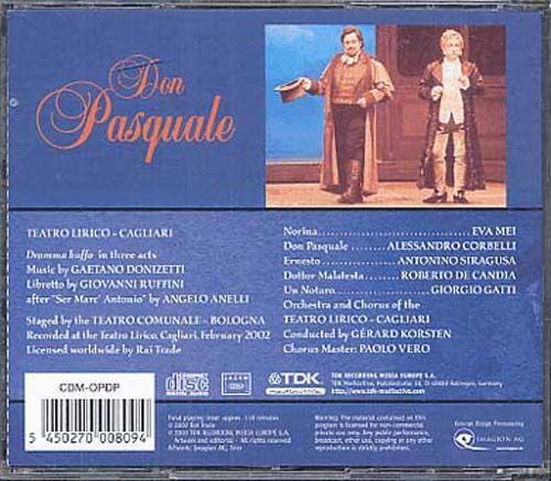 Don Pasquale, Opéra En 4 Actes
