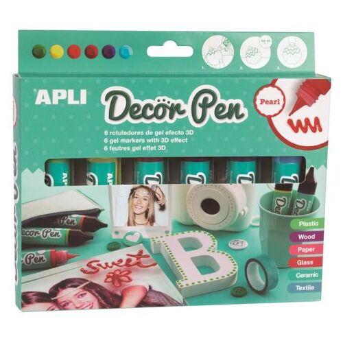 Stylo Gel Decor Pen Couleurs Perlé 6 Pièces