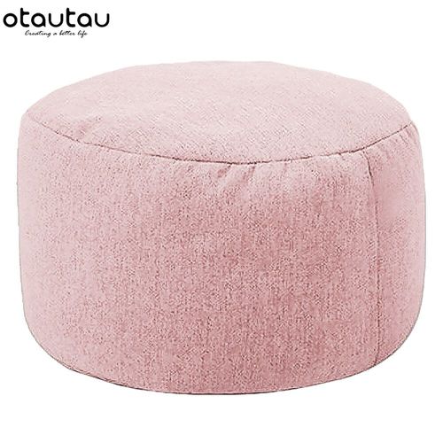 Otautau-Tabouret Rond En Lin Avec Remplissage,Pouf,Repose-Pieds,Hypothécaire Ami,Futon Puff,D30 Cm X H20 Cm,Jd001 - Type Light Pink #A