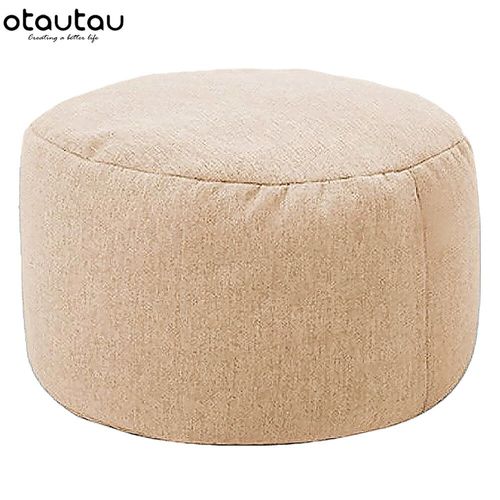 Otautau-Tabouret Rond En Lin Avec Remplissage,Pouf,Repose-Pieds,Hypothécaire Ami,Futon Puff,D30 Cm X H20 Cm,Jd001 - Type Light Khaki #A