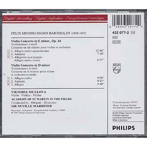 Concertos Pour Violon Nos. 1 Et 2