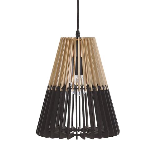 Lampe Suspension En Mdf Noir Et Marron Clair Cavalla