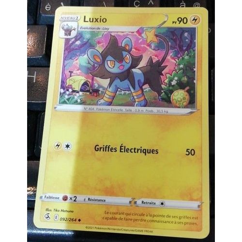 Carte Pokemon Luxio 092 / 264 Épée Et Bouclier 8 Poing De Fusion