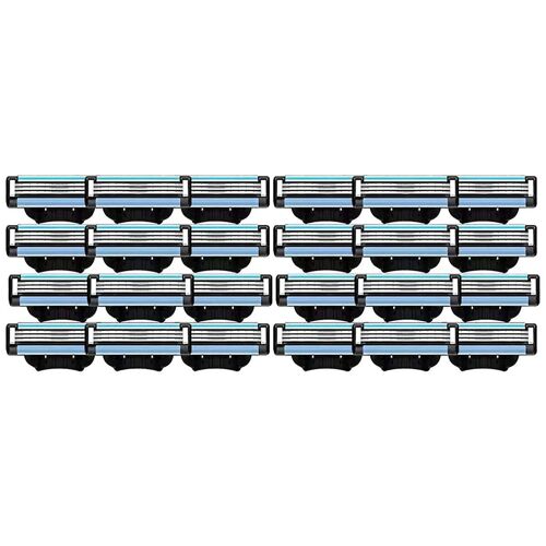 24pcs Recharges De Lames De Rasoir Remplaçables Manuel 3 Recharges De Lames 3 Recharges Pour Hommes Lames De Rasoir