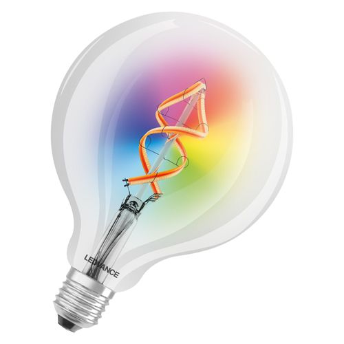 Ledvance Lampe Led Intelligente Avec Wifi, E27, Couleurs Rvb Changeantes, Forme De Globe, Filament Coloré Comme Lumière D'ambiance, Remplacement Des Ampoules De 60 W, Contrôlable Avec Alexa, Google