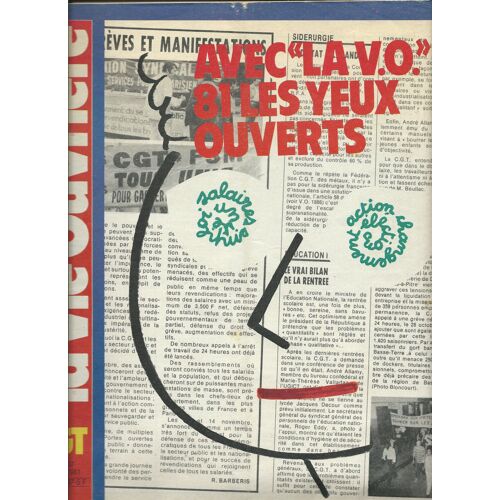 La Vie Ouvrière Cgt 07/01/1981  Martin Trévières Et Serge Netter,  Djamel Allam,  Manufrance ,  Jazz : Michel Portal Didier Lockwood François Jeanneau Chautemps Maté Di Donato Bernard Lubat Caratini 