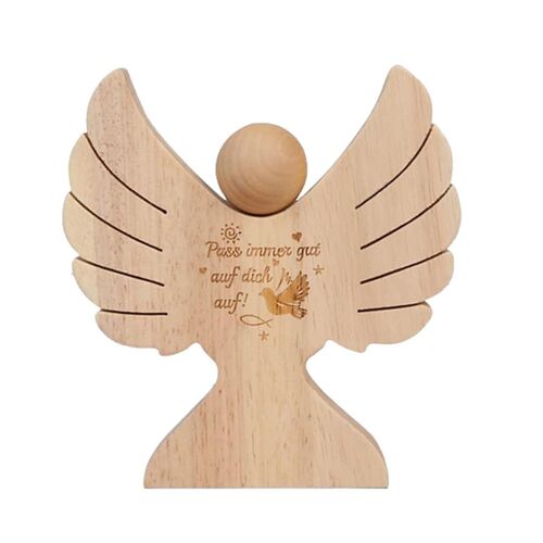 Ange En Bois Avec Gravure Pour Communion Garçons En Bois Cadeau Argent Cadeau