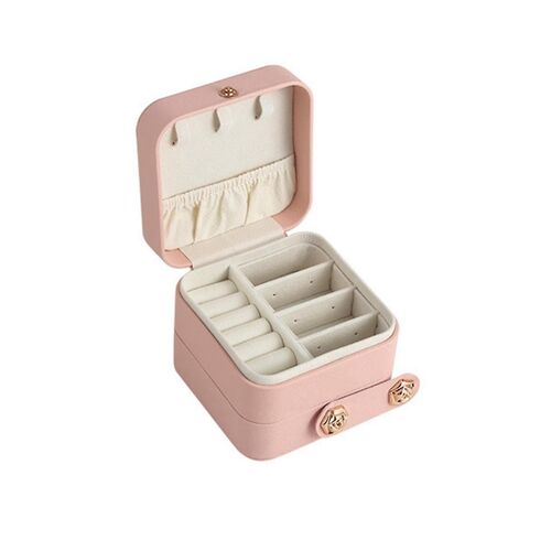 Organisateur De Bijoux À 3 Niveaux, Boîte De Rangement De Bijoux De Cloison Portable Pour Boucles D'oreilles De Bague De Collier