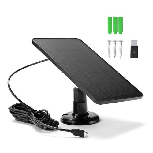 Panneau solaire 4W 5V pour anneau pour caméra de sécurité Blink Chargeur solaire étanche IP65 avec panneau solaire à 360 degrés