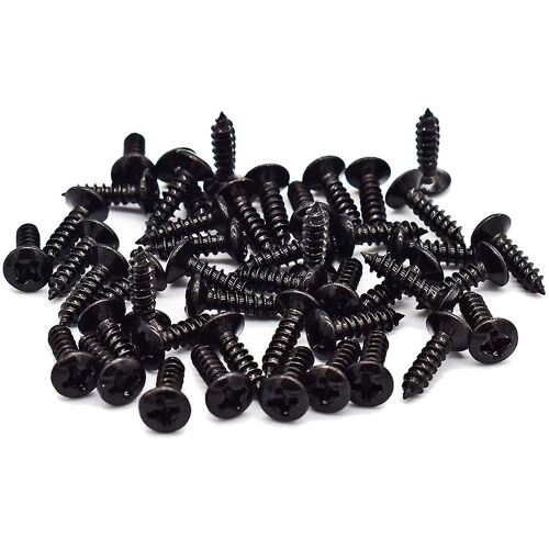 100 Pcs Guitare & Basse Pickguard Vis Pour Strat & Tele, Noir