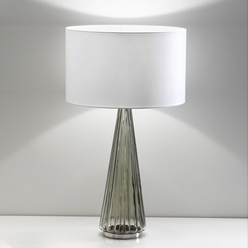 Lampe Table Costa Rica Abat-Jour Blanc, Pied Gris