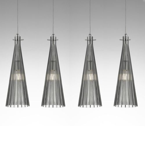 Suspension Costa Rica, À 4 Lampes, Grise